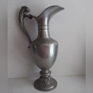 Titre Legal Pewter Vintage Metal Pitcher Decoration.